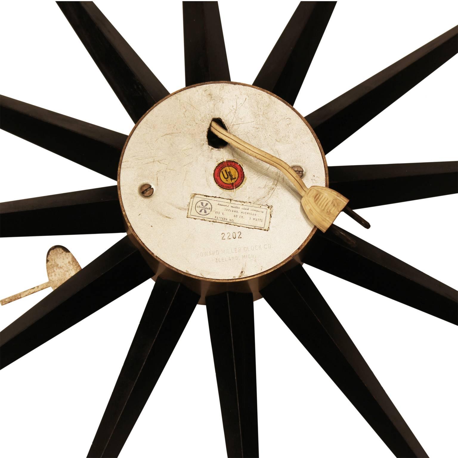 American George Nelson for Howard Miller Sunburst Clock
