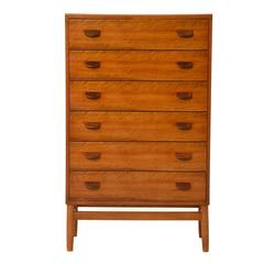Danish Modern Poul Volther Drawer Chest with Tab Pulls