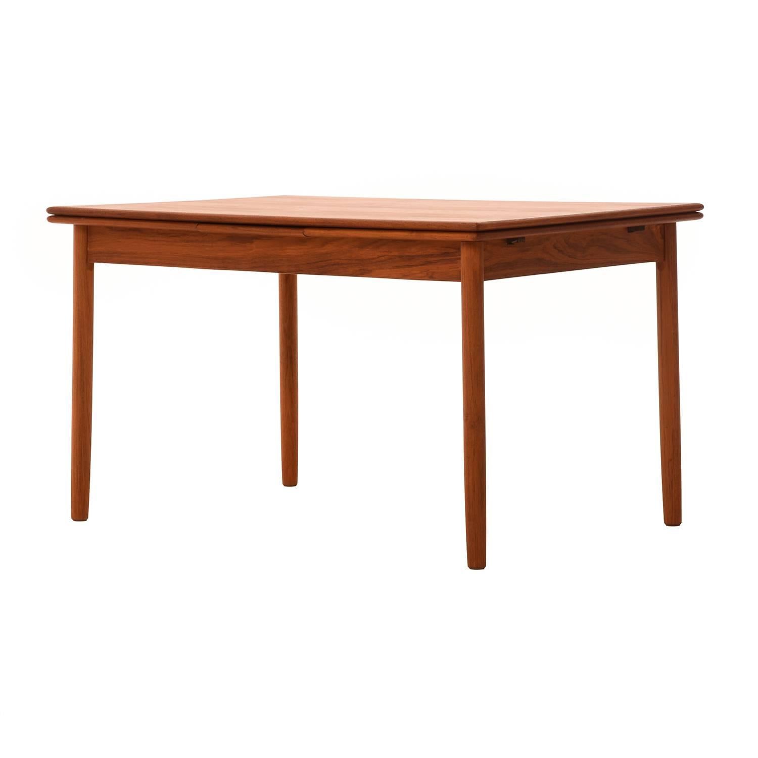 Teak Danish Modern Draw-Leaf Table