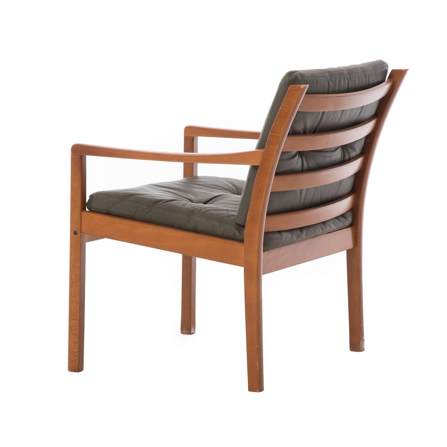 20th Century Danish Modern Leather Lounge Chairs