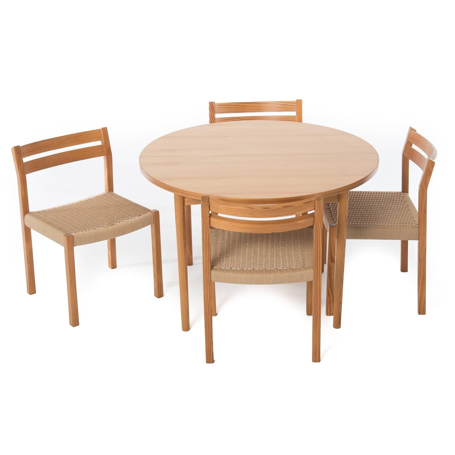 Fir Dining Table Set with 4 Chairs 4