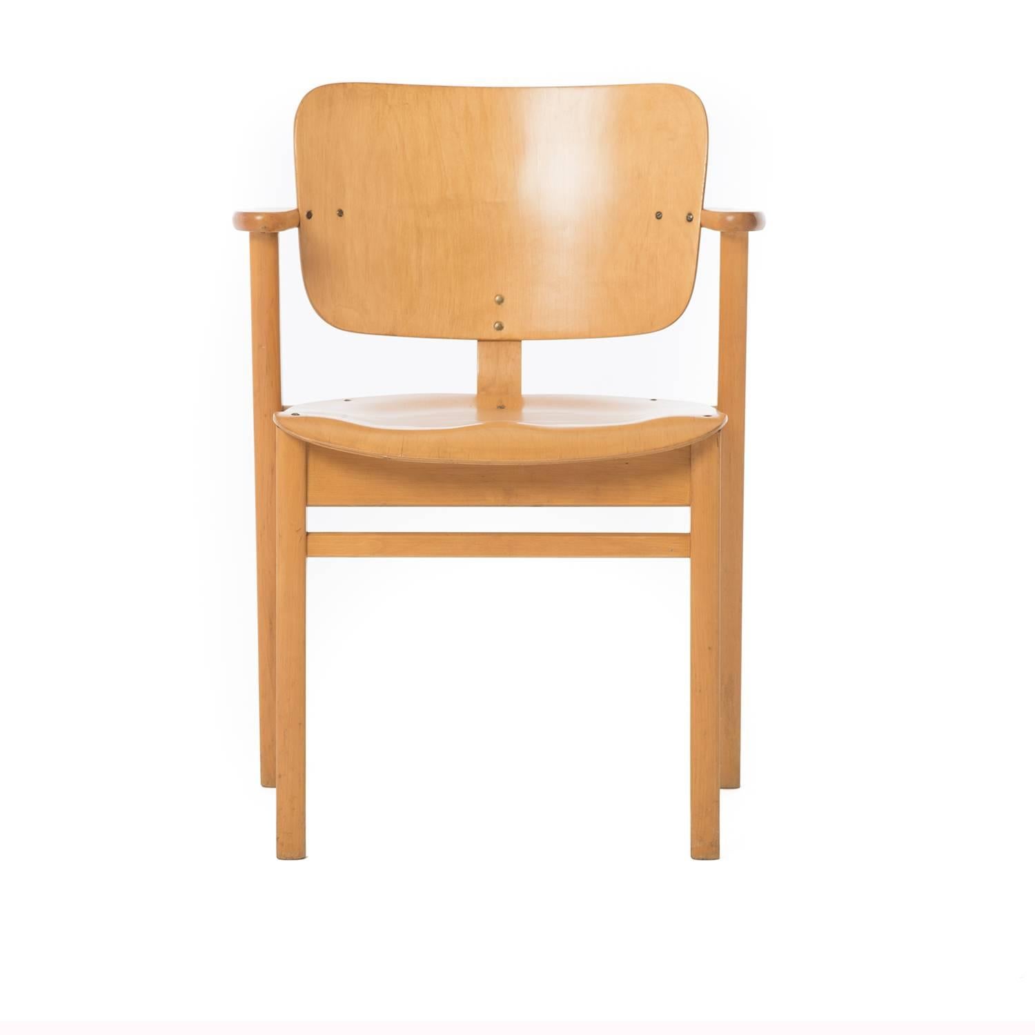 Scandinavian Modern Birch Tapiovaara Dining Chair Set