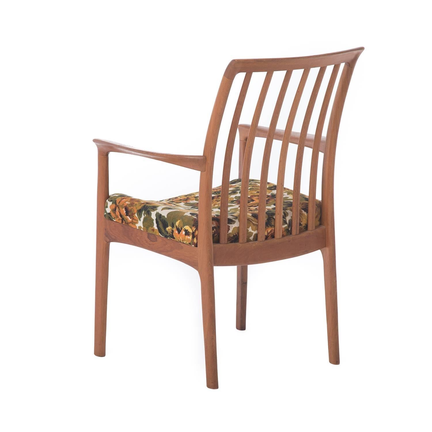 Oiled Danish Modern Spindle Back Armchair