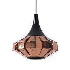 Danish Modern 1960s Pincut Copper Pendant Light