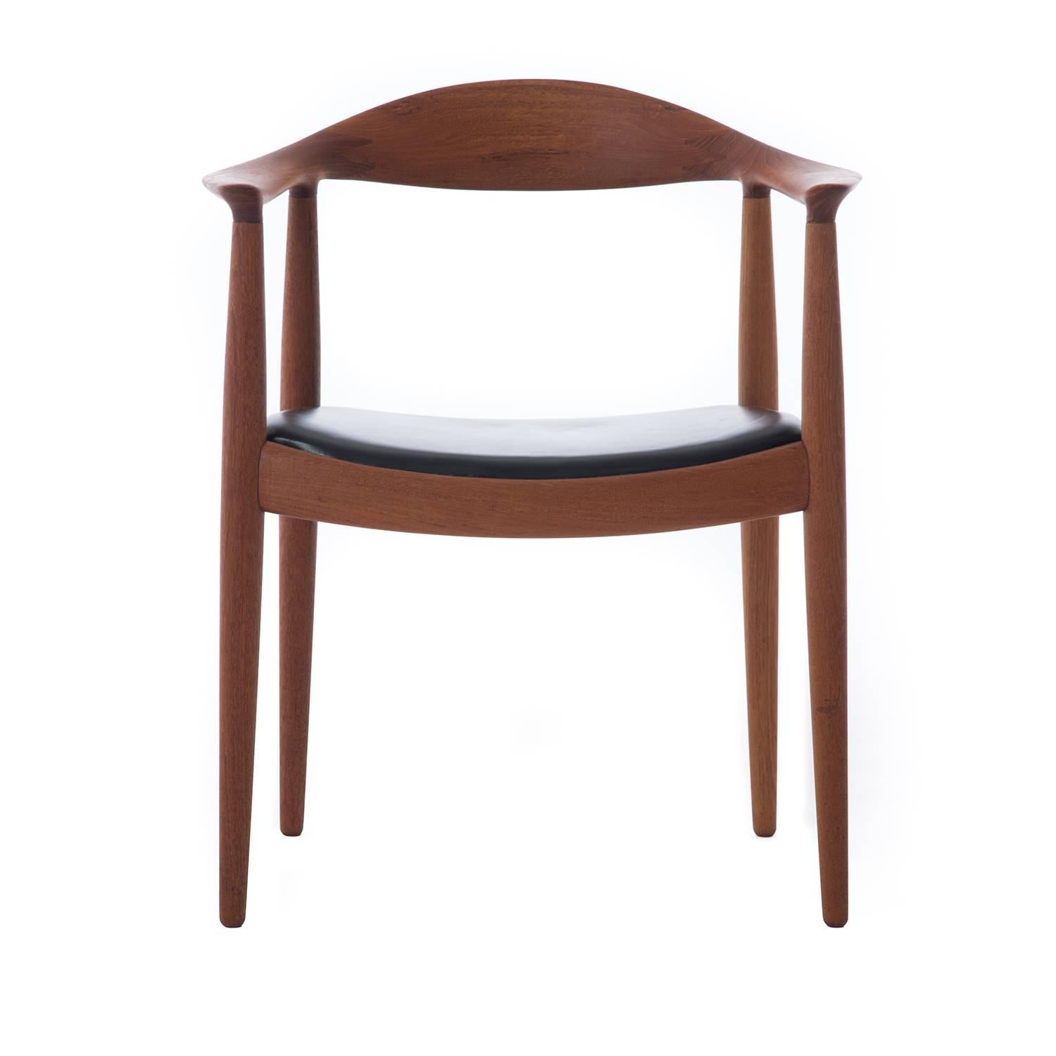 Leather Danish Modern Dining Chair Set