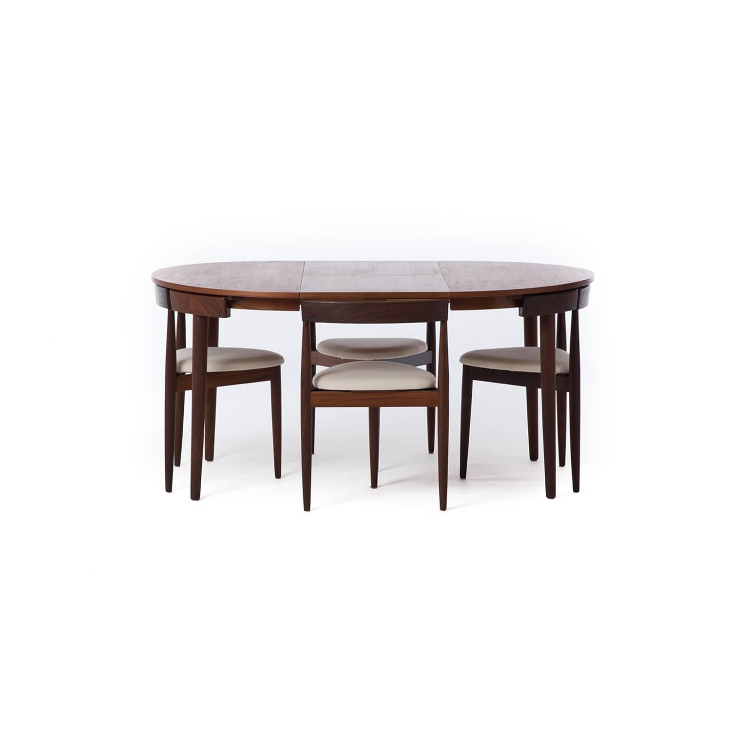 Oiled Danish Modern Dinette Set by Hans Olsen with Inset Chairs
