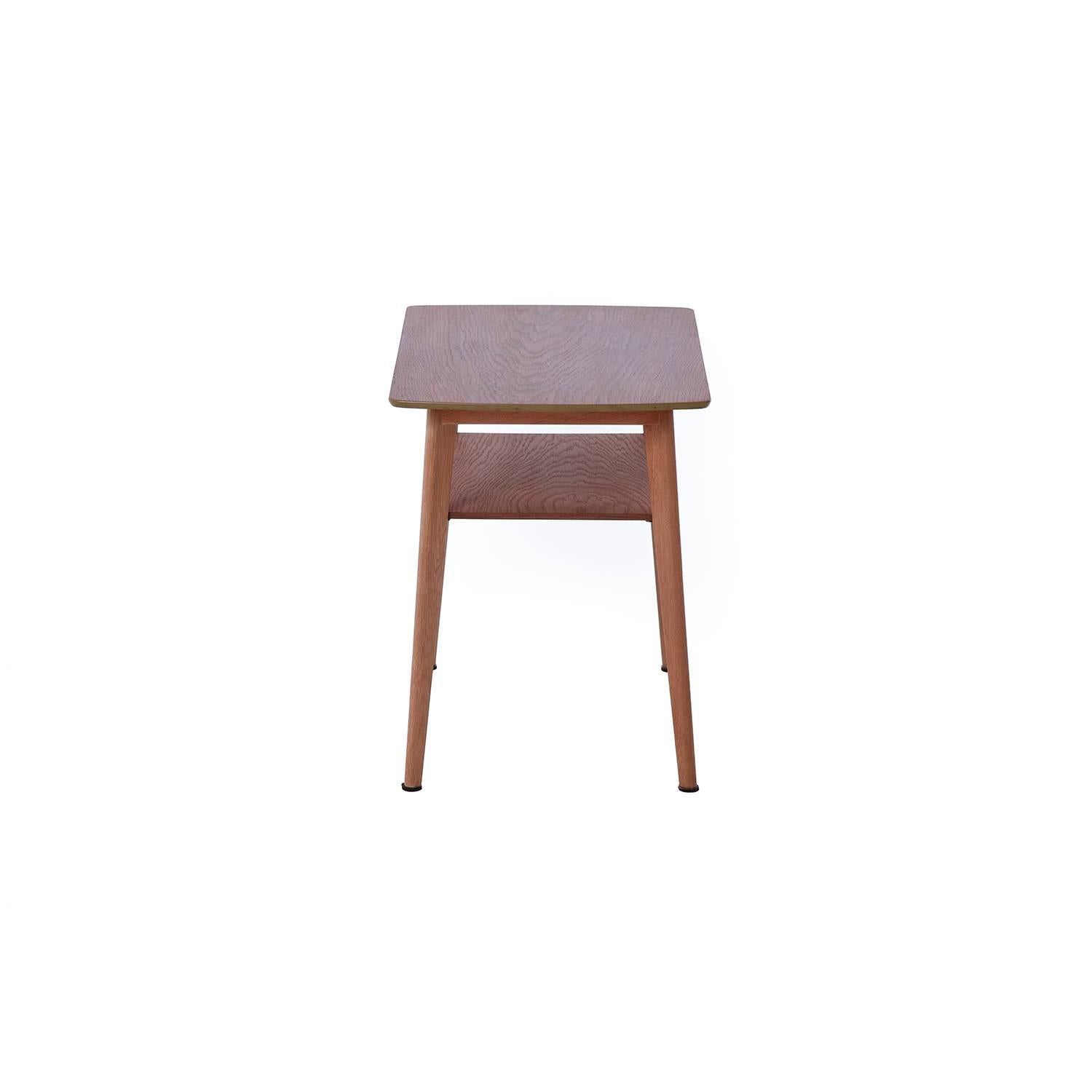 Oiled Danish Modern Occasional Table with Shelf