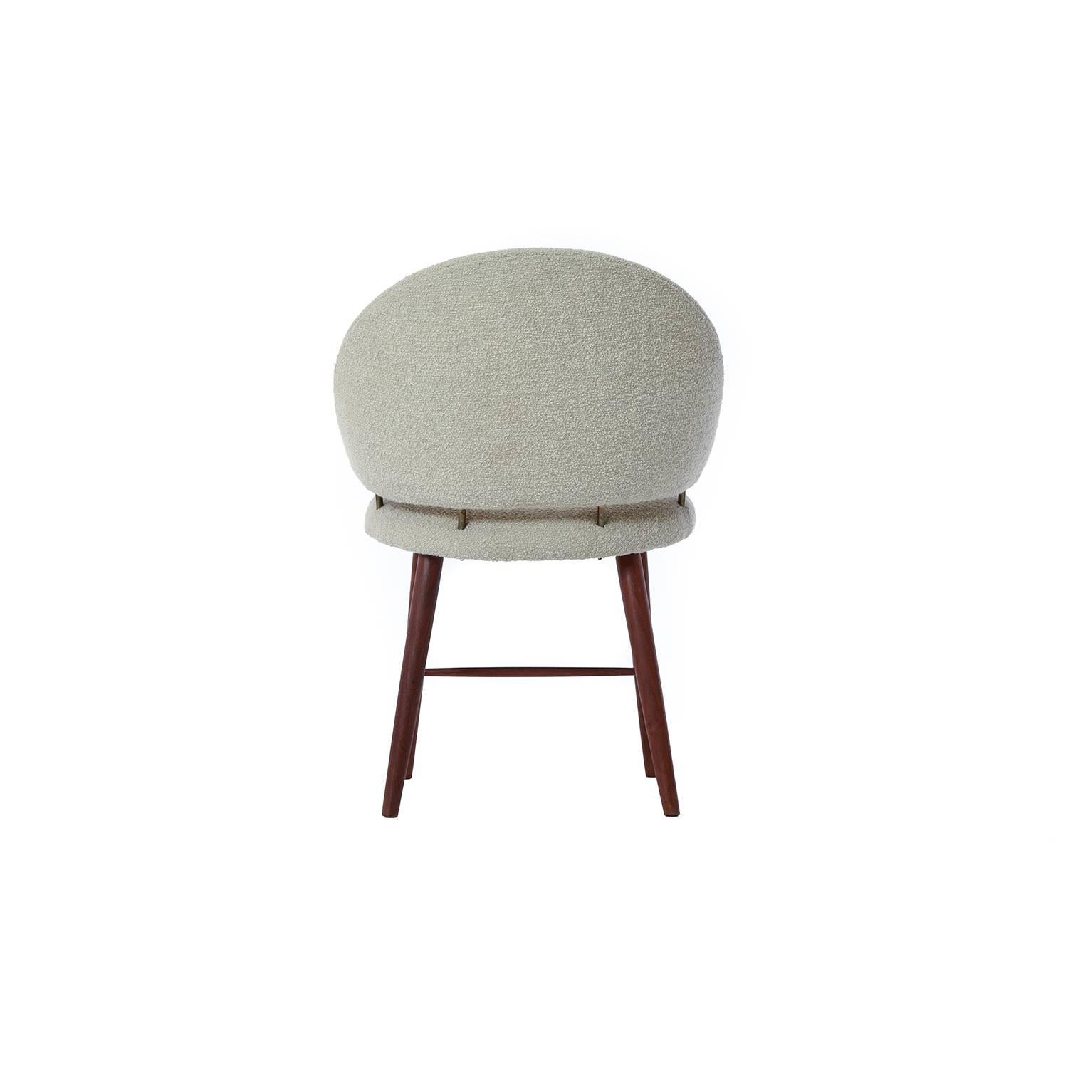 Oiled Danish Modern Upholstered Vanity Chair