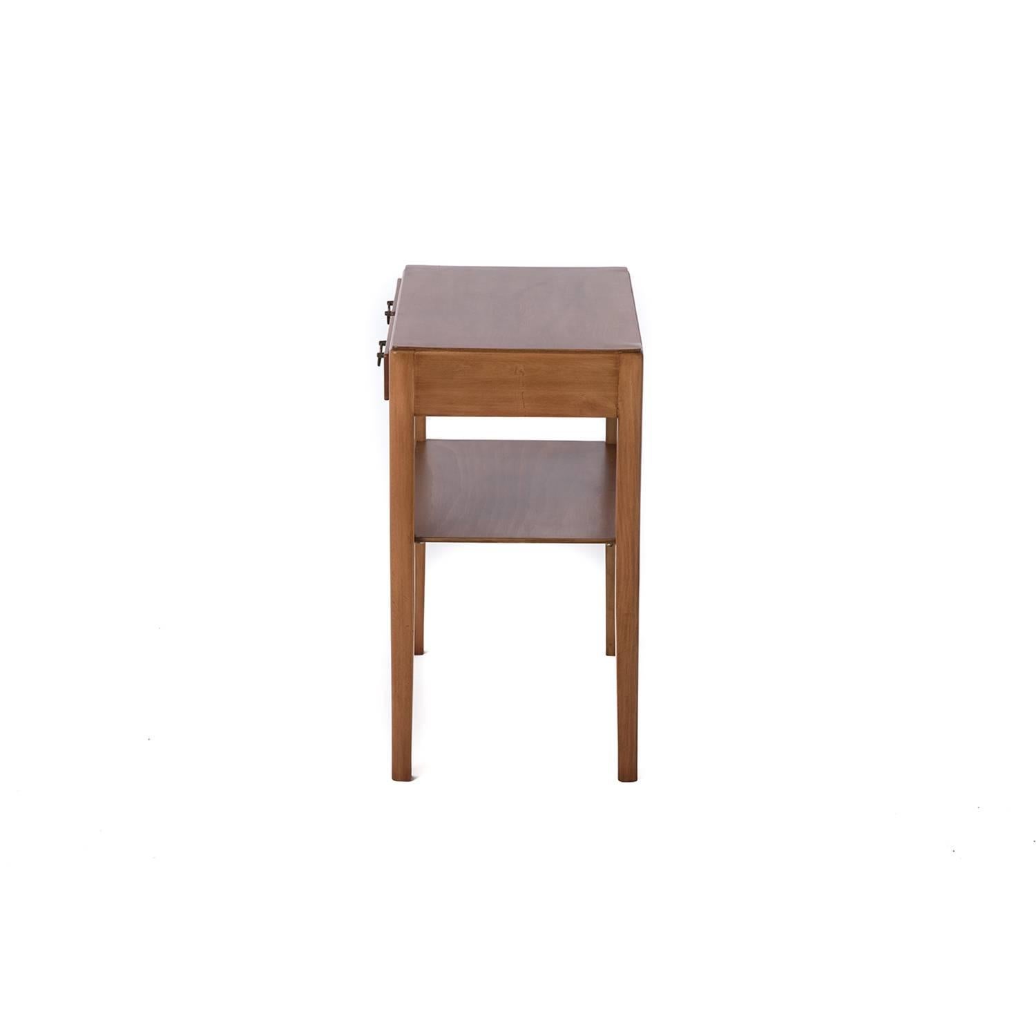 Scandinavian Modern Danish Modern Mahogany Occasional Table with Drawers and Shelf