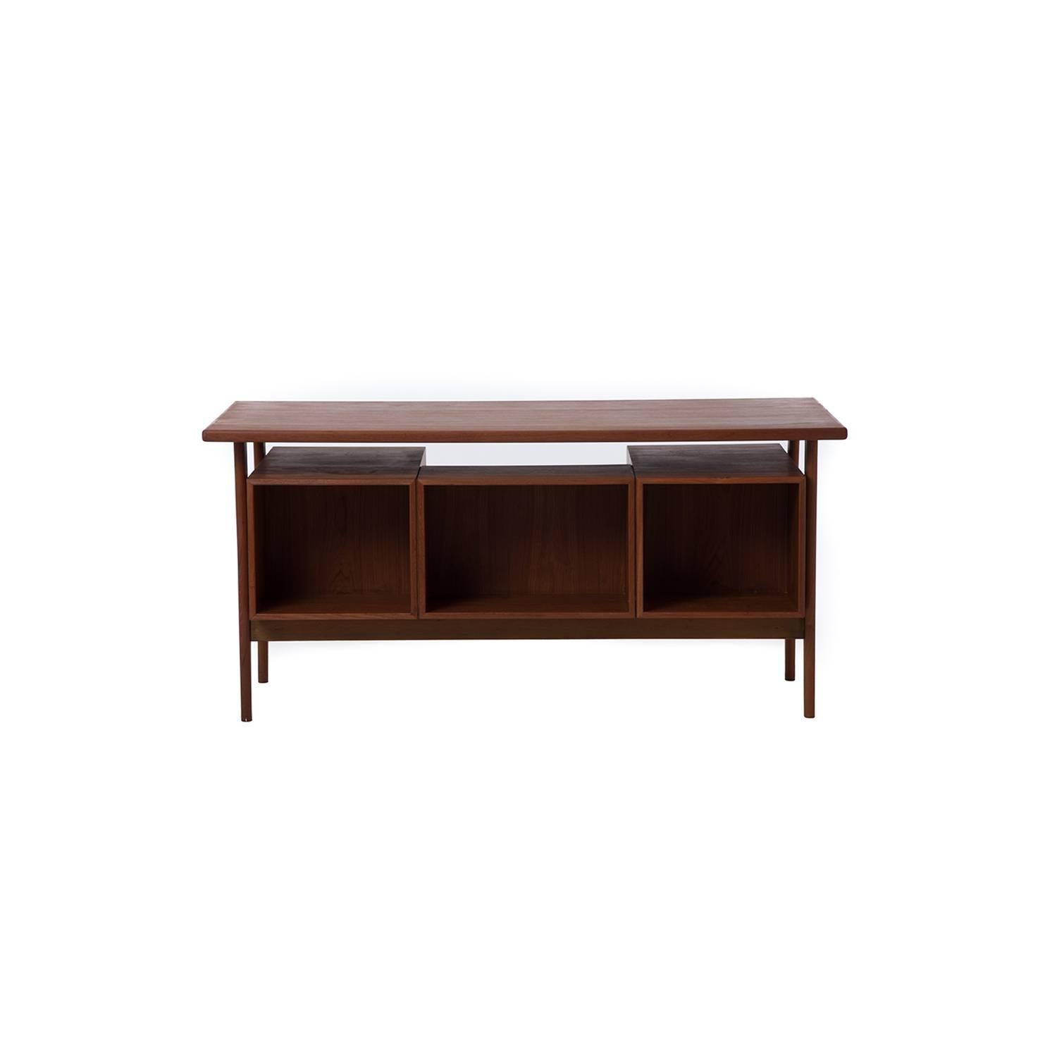 Danish Modern Kai Kristiansen Floating Top Teak Desk 1