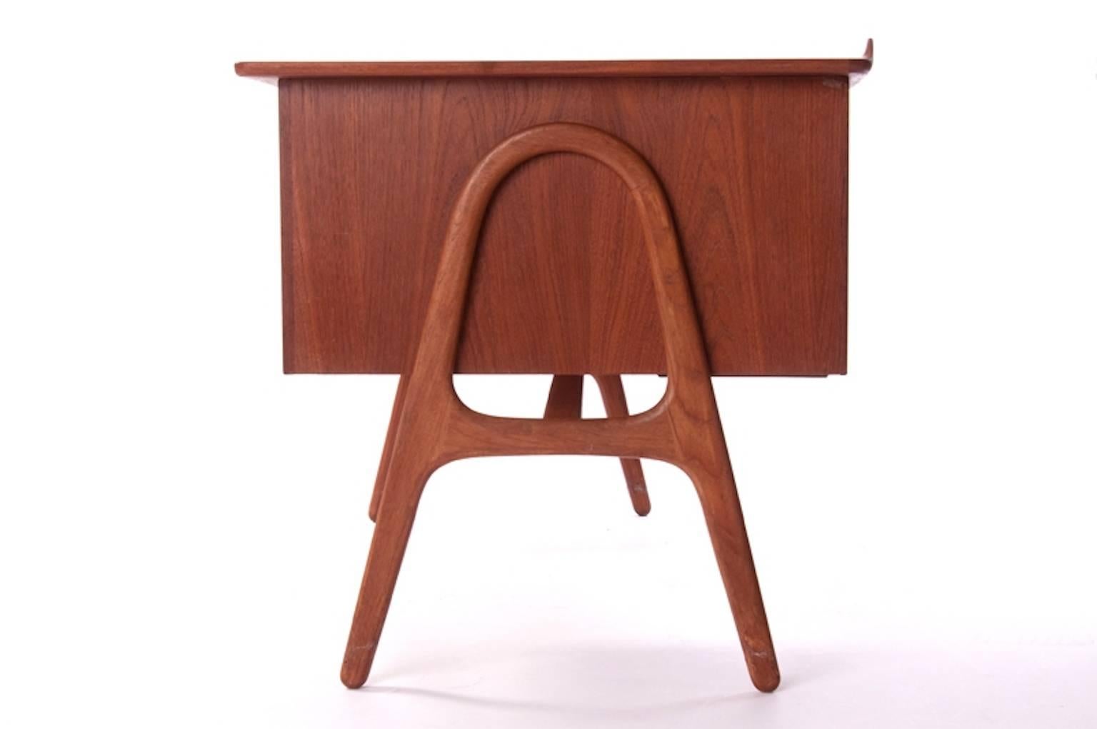 Vintage Danish Modern Desk in Teak by Svend Madsen In Excellent Condition In Minneapolis, MN