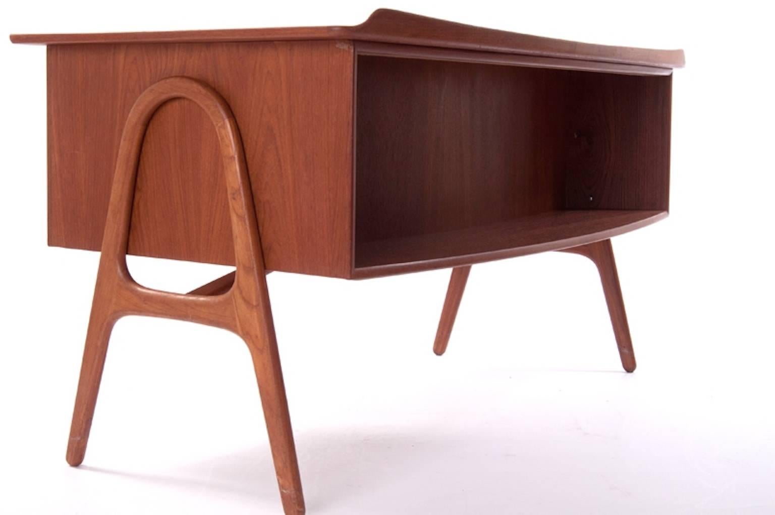 20th Century Vintage Danish Modern Desk in Teak by Svend Madsen