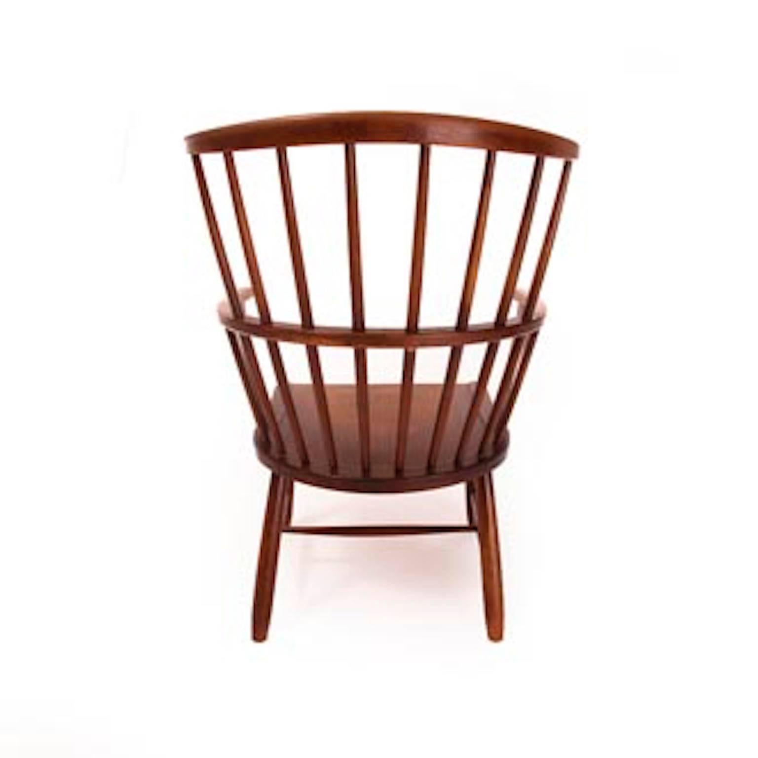 Stained Vintage Danish Modern Windsor Chair