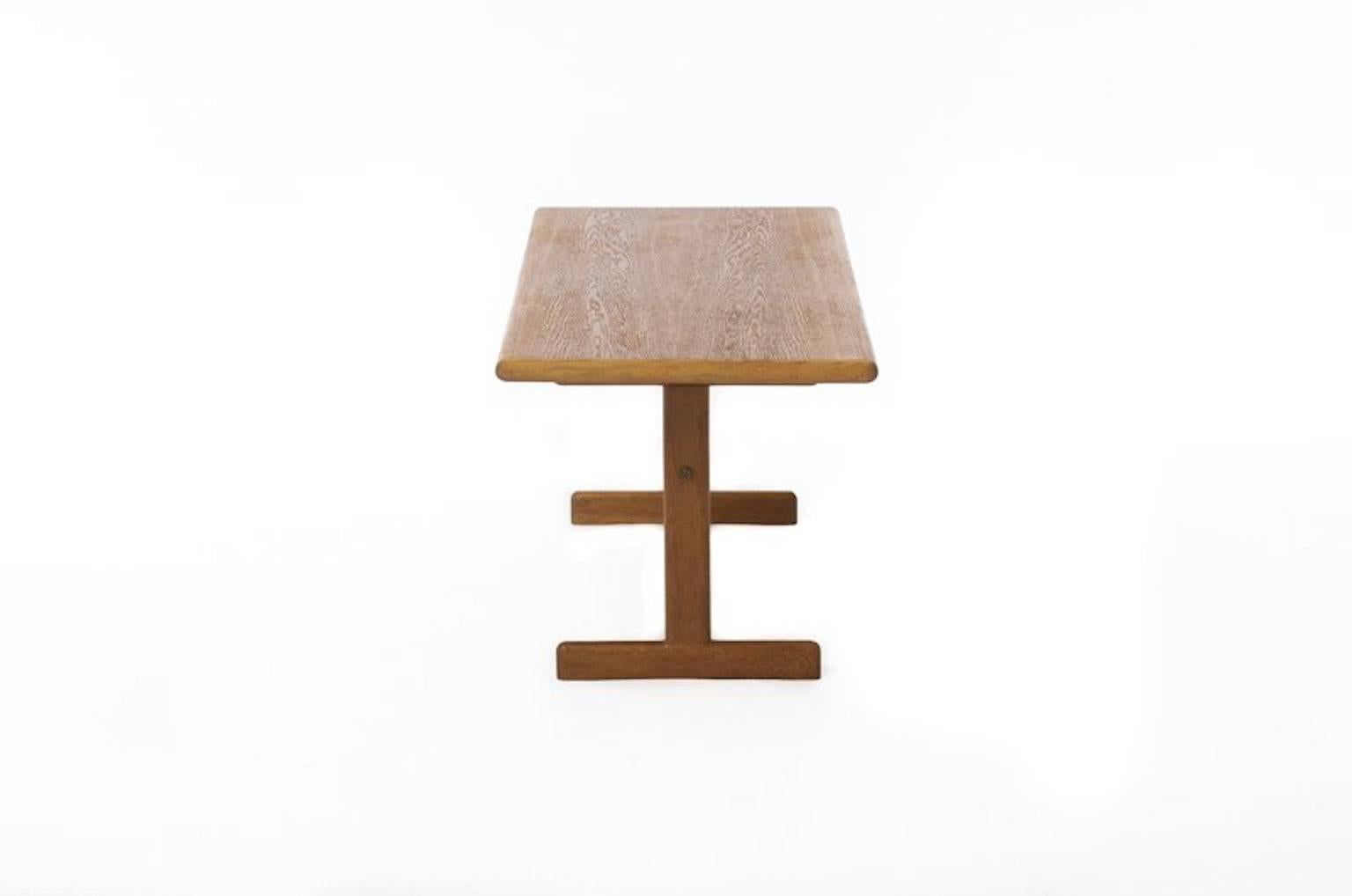 Danois Table basse moderne danoise vintage en chêne blanc par Borge Mogensen en vente