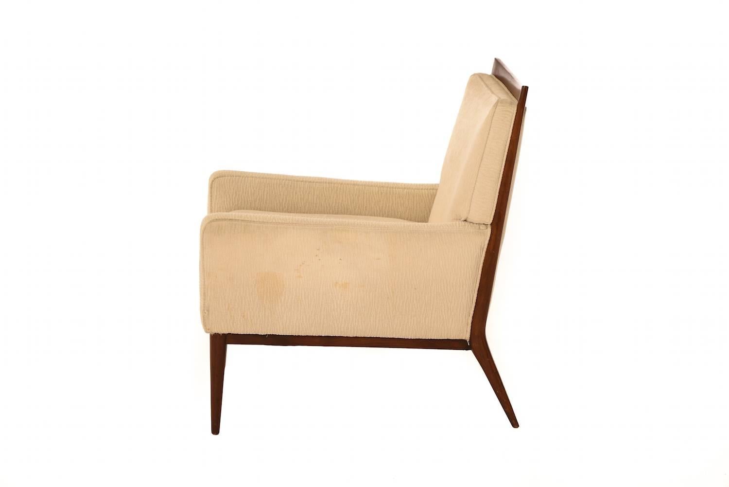 Walnut American Mid-Century Modern Armchair, Paul McCobb For Sale