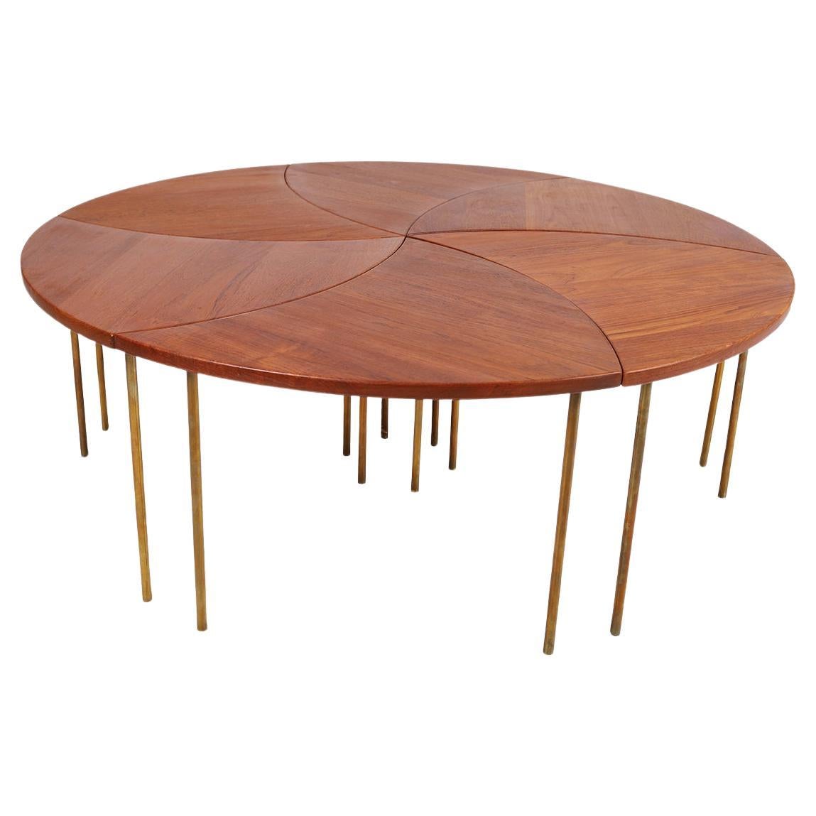 Scandinavian Modern Modular 'Pinwheel' Coffee Table in Teak by Hvidt & Molgaard For Sale