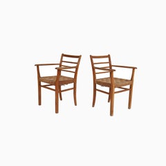 1940’s Scandinavian Modern Armchair with woven papercord seats