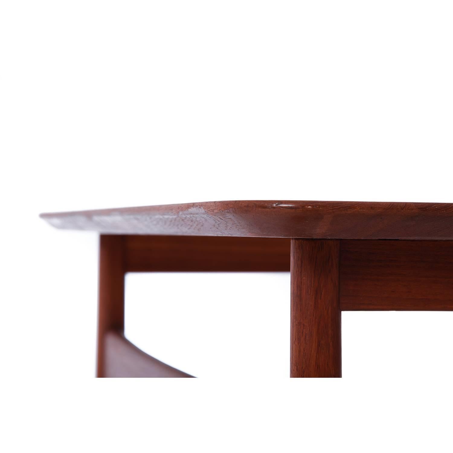 Scandinavian Modern Danish Modern Sleigh Based Occasional Table in Teak