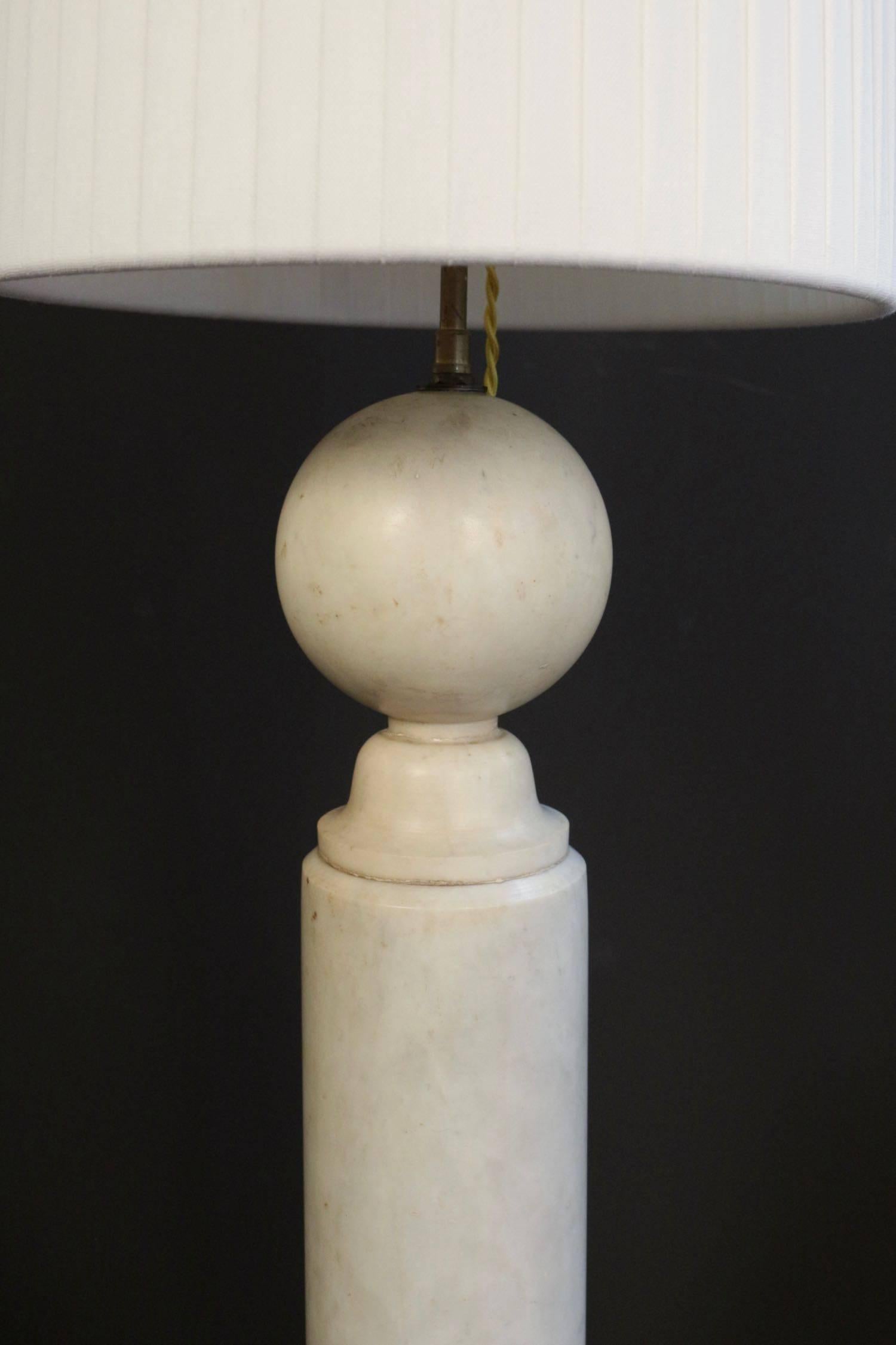 Mid-Century Modern Table Lamp, circa 1970 in Marble 1