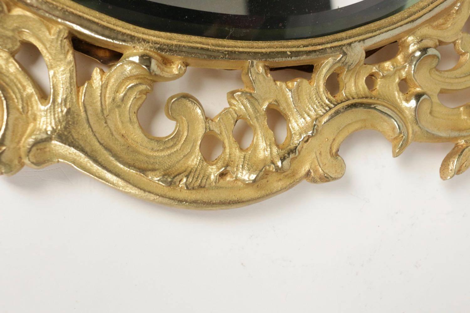 Pair of Gold Gilt Bronze Mirrors from the 19th Century In Excellent Condition In Saint-Ouen, FR