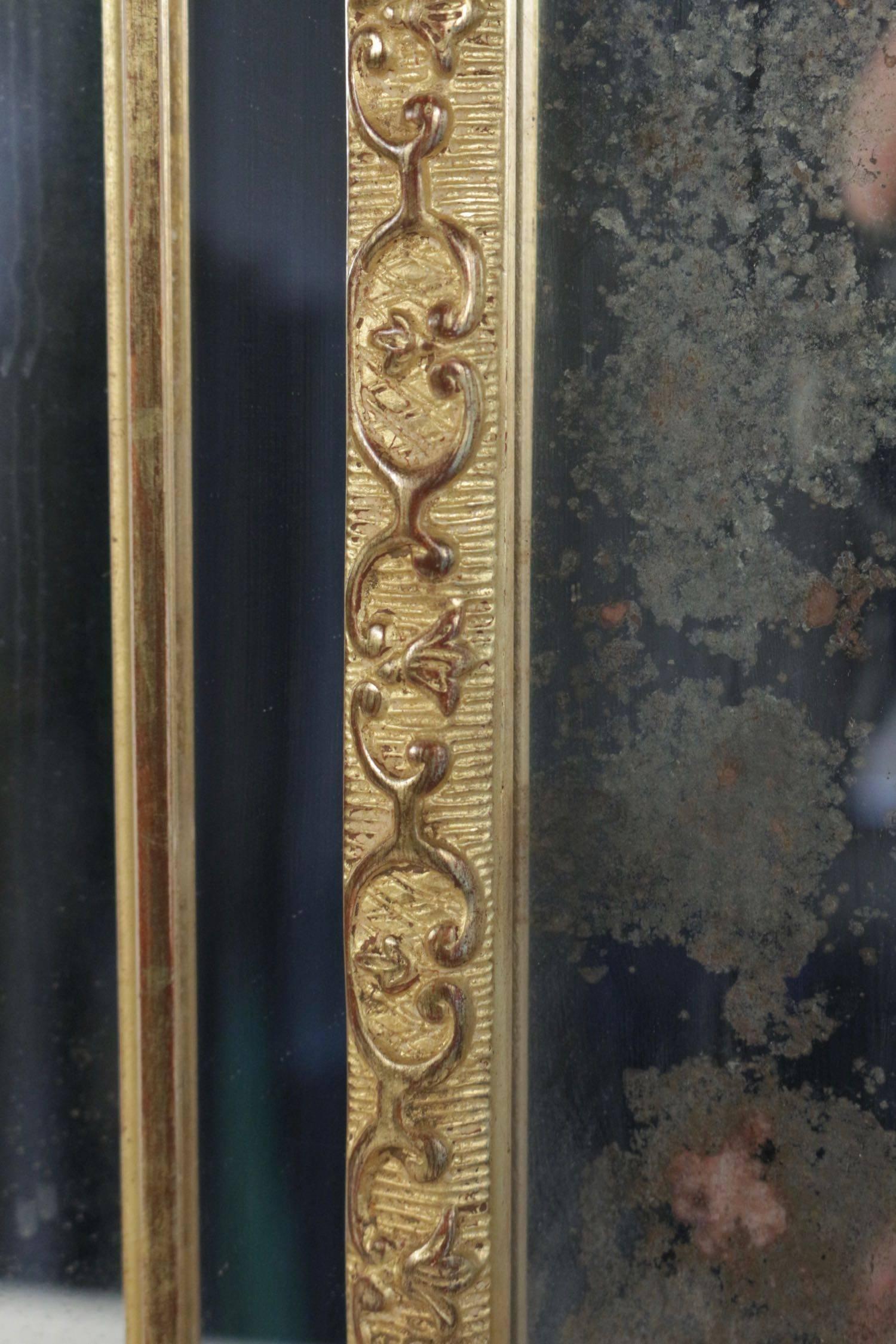 Mirror in the Style of Louis XV in Gold Giltwood and Gesso 1