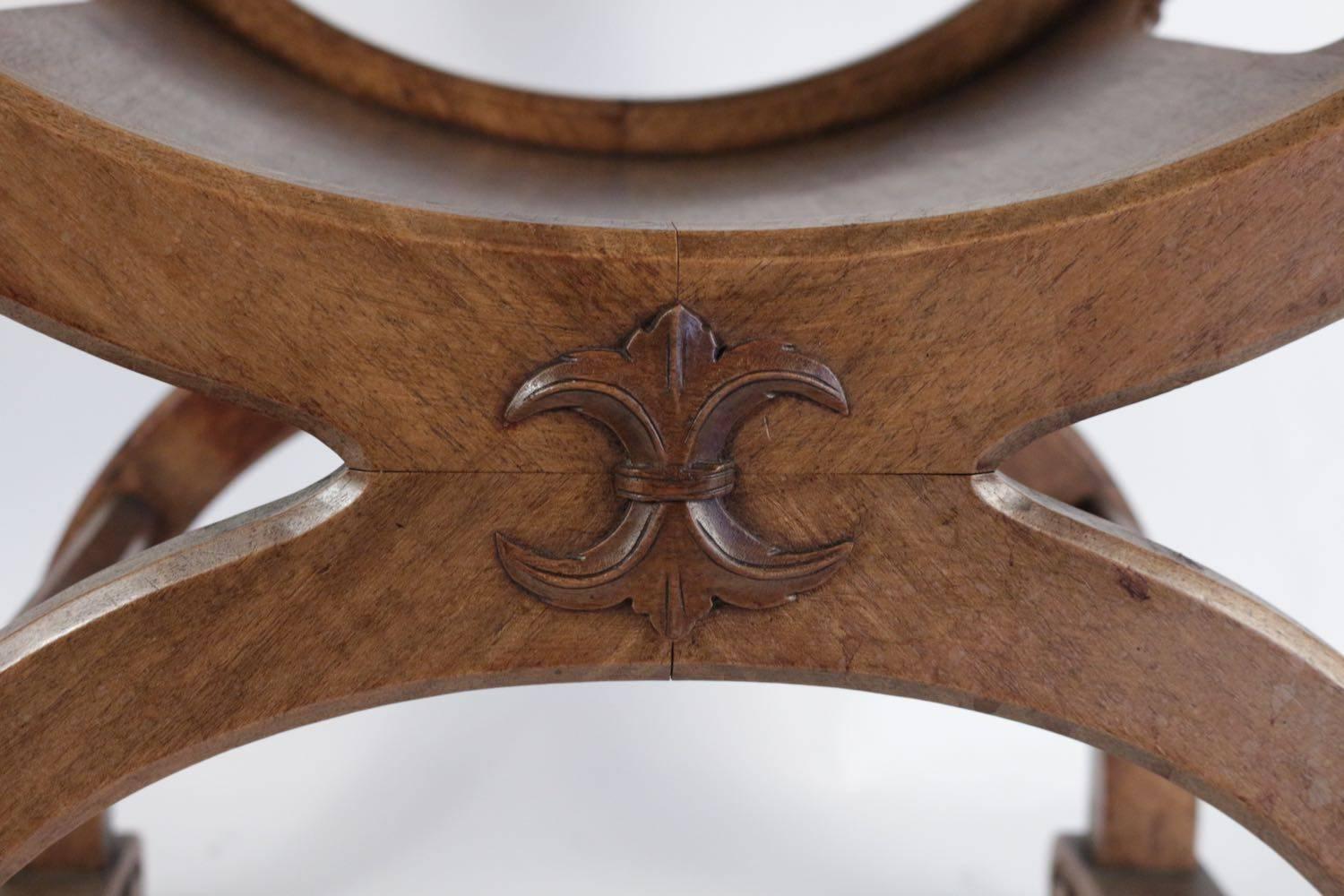 Dagobert or Curule Armchair from the End of the 19th Century 1