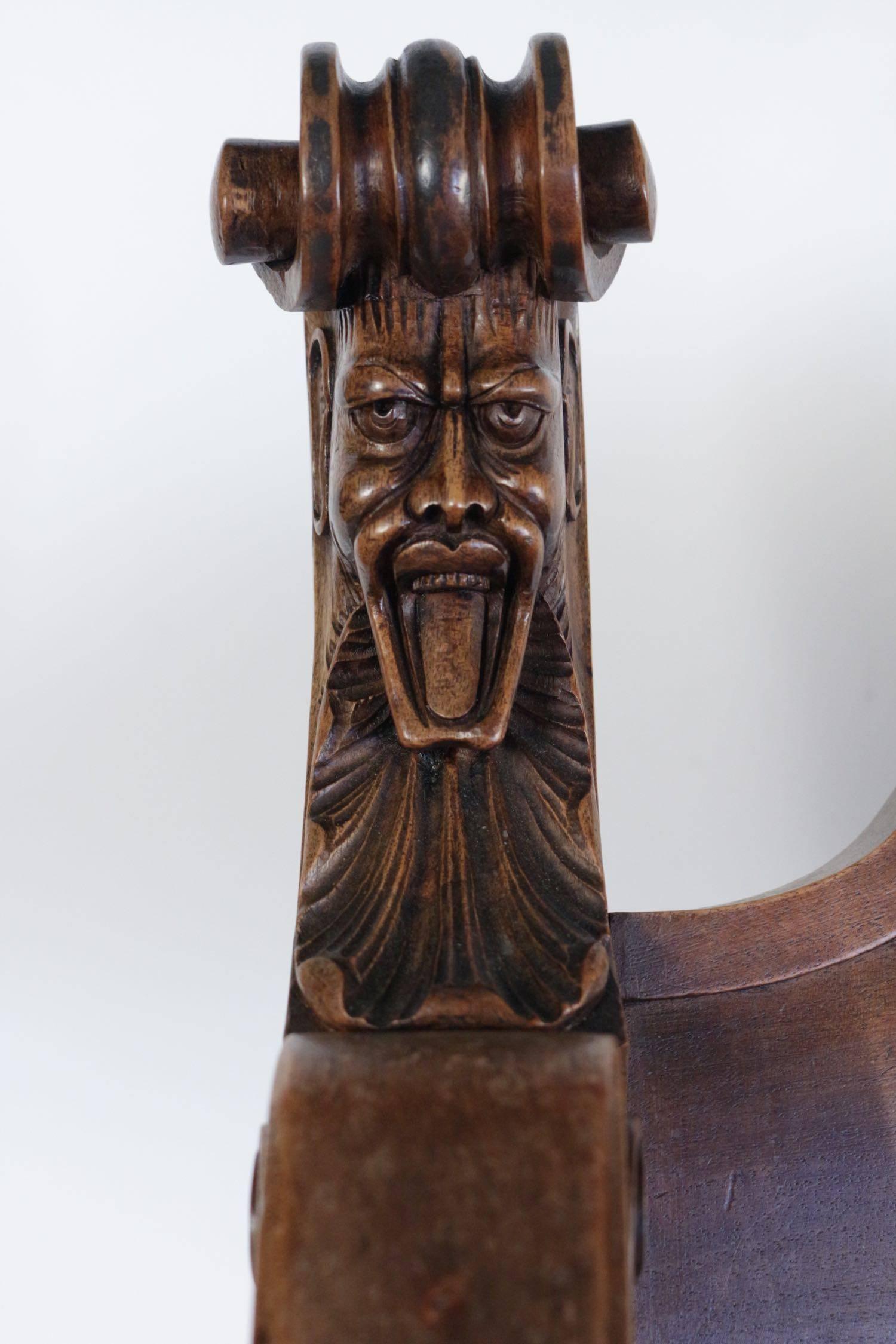 Dagobert or Curule Armchair from the End of the 19th Century 2