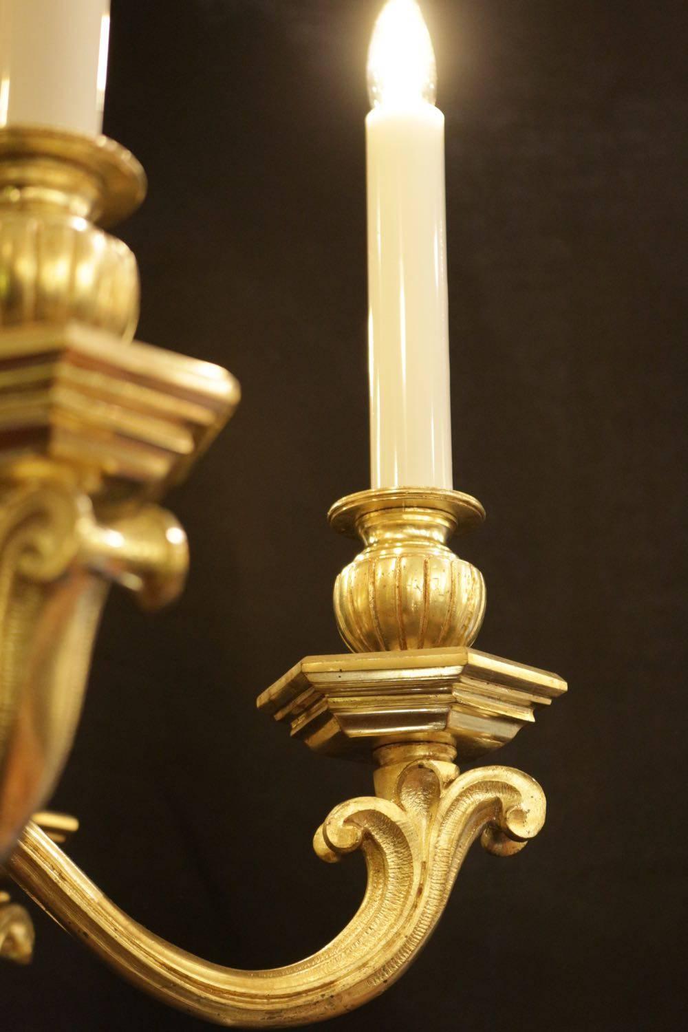 Chandelier from the Napoleon III Period in Gold Gilt Bronze 1