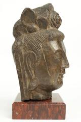 19th Century Sculpture of Buddha on a Marble Base