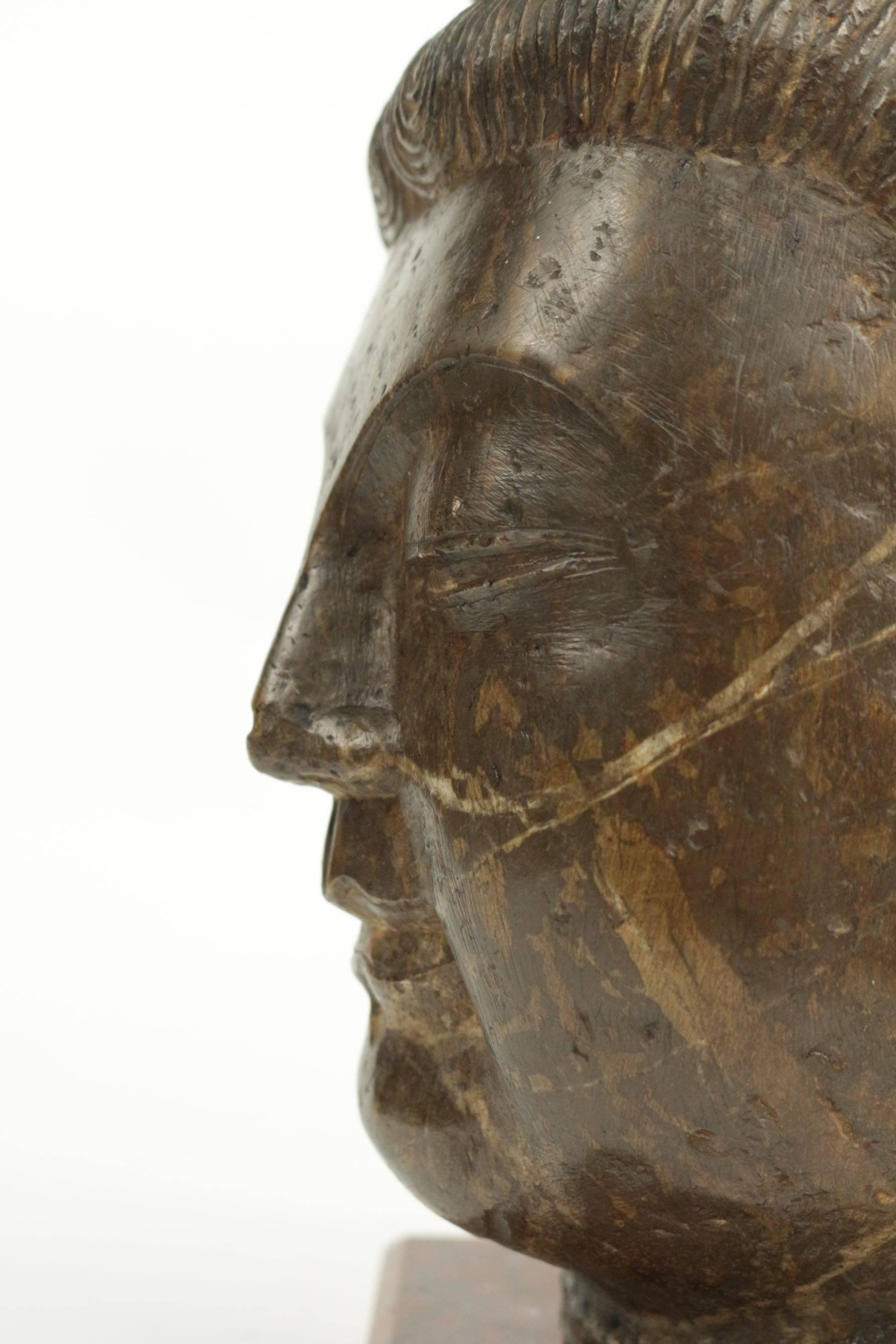 19th Century Sculpture of Buddha on a Marble Base 3