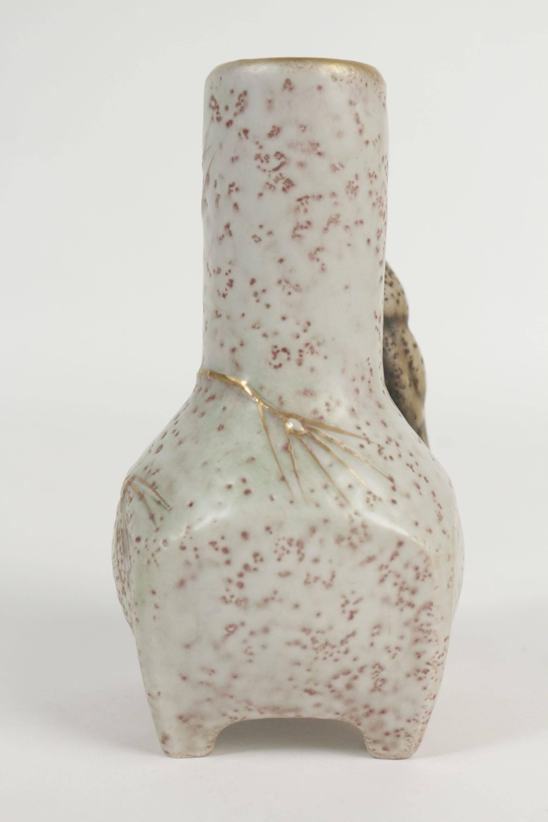 Early 20th Century Amphora Shaped Vase with an Owl, Viennese, Austria