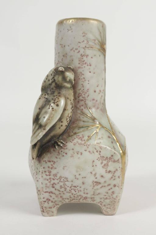 Amphora Shaped Vase with an Owl, Viennese, Austria For Sale at 1stDibs