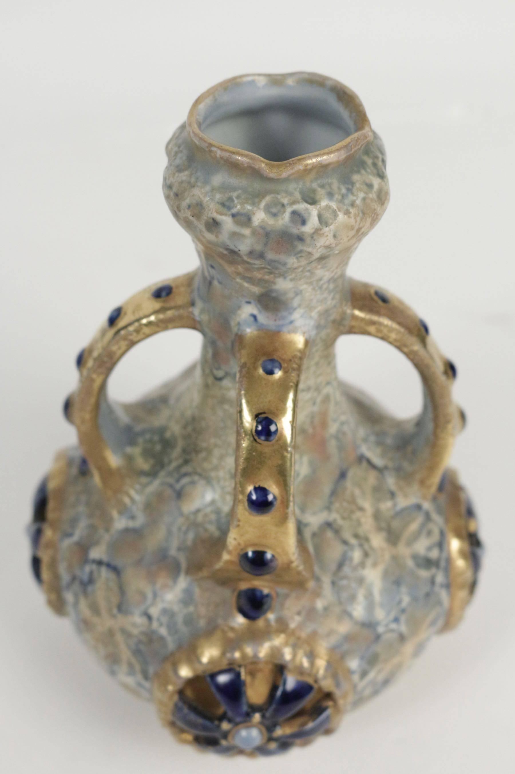 Art Deco Amphora Earthenware Shaped Vase, Viennese, Austria