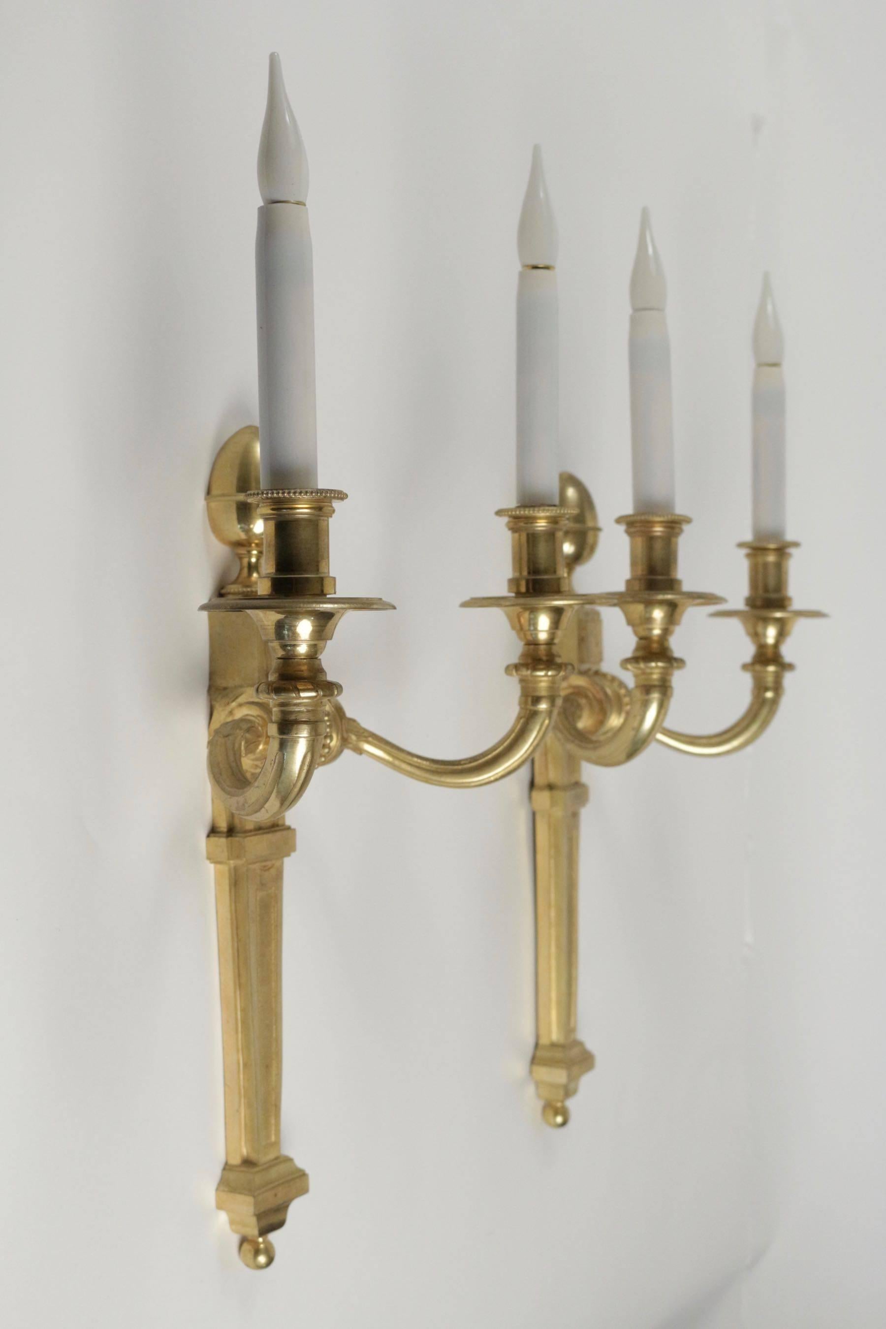 Pair of Bronze Dore Sconces in the Style of Louis XV from the 19th Century 2