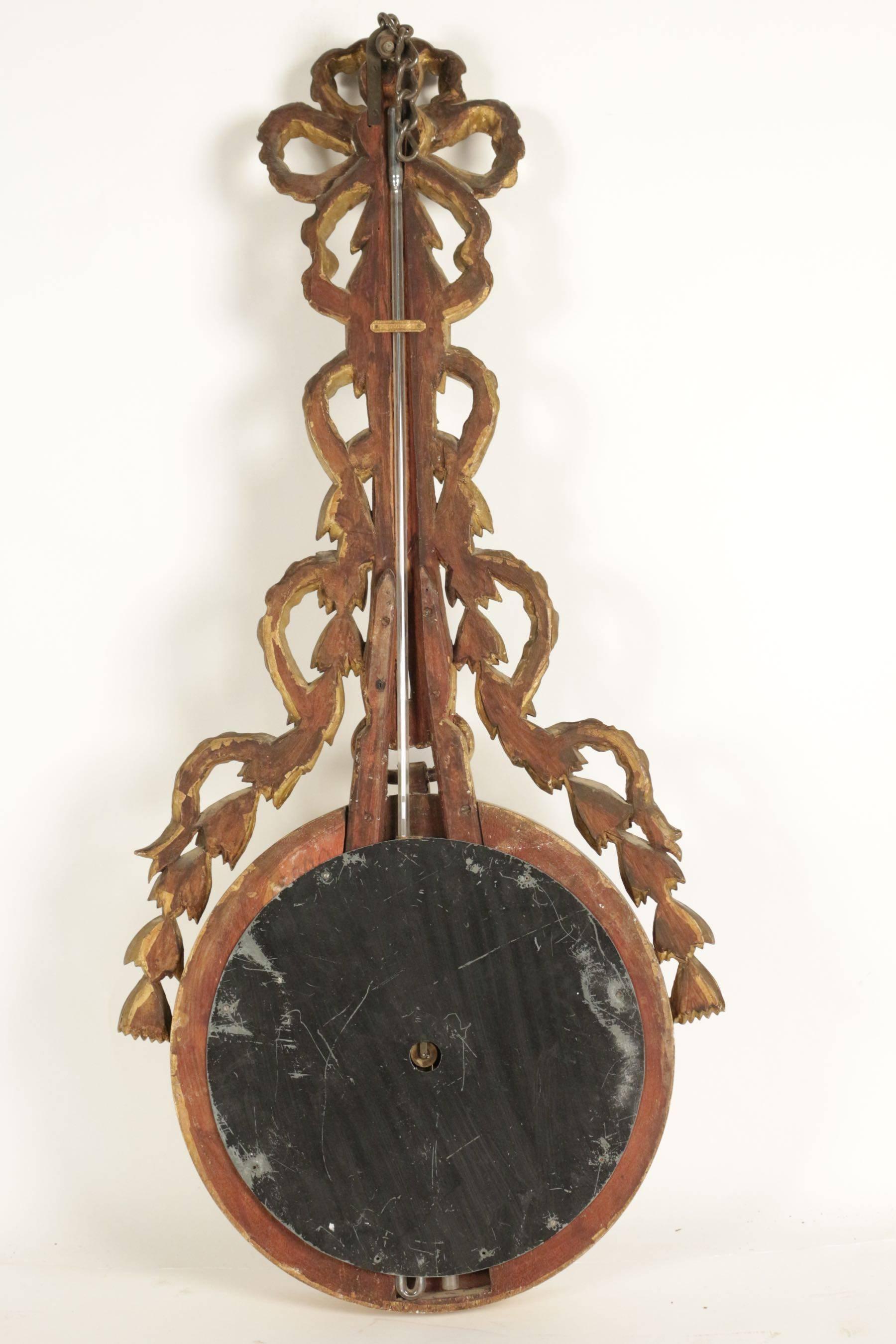 19th Century Barometer of Hand-Carved Gold Giltwood 2