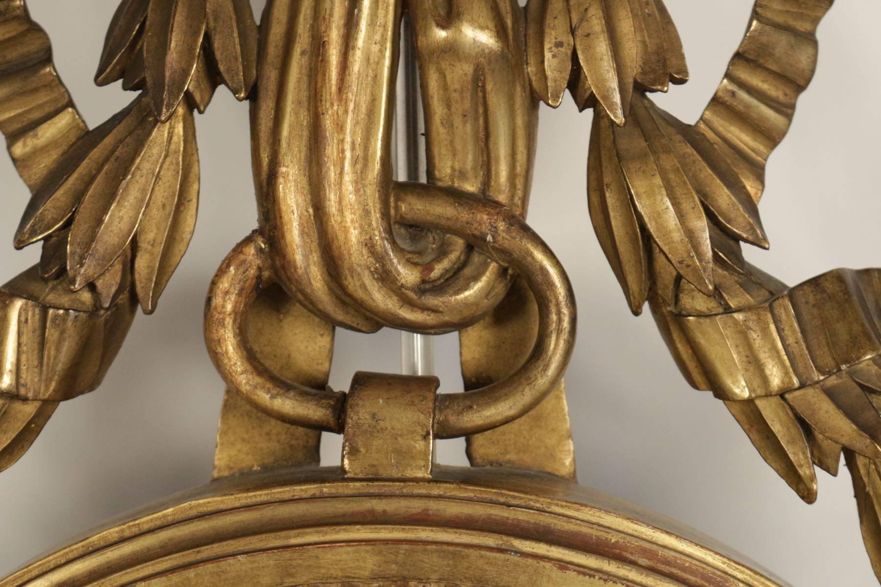 19th Century Barometer of Hand-Carved Gold Giltwood 1