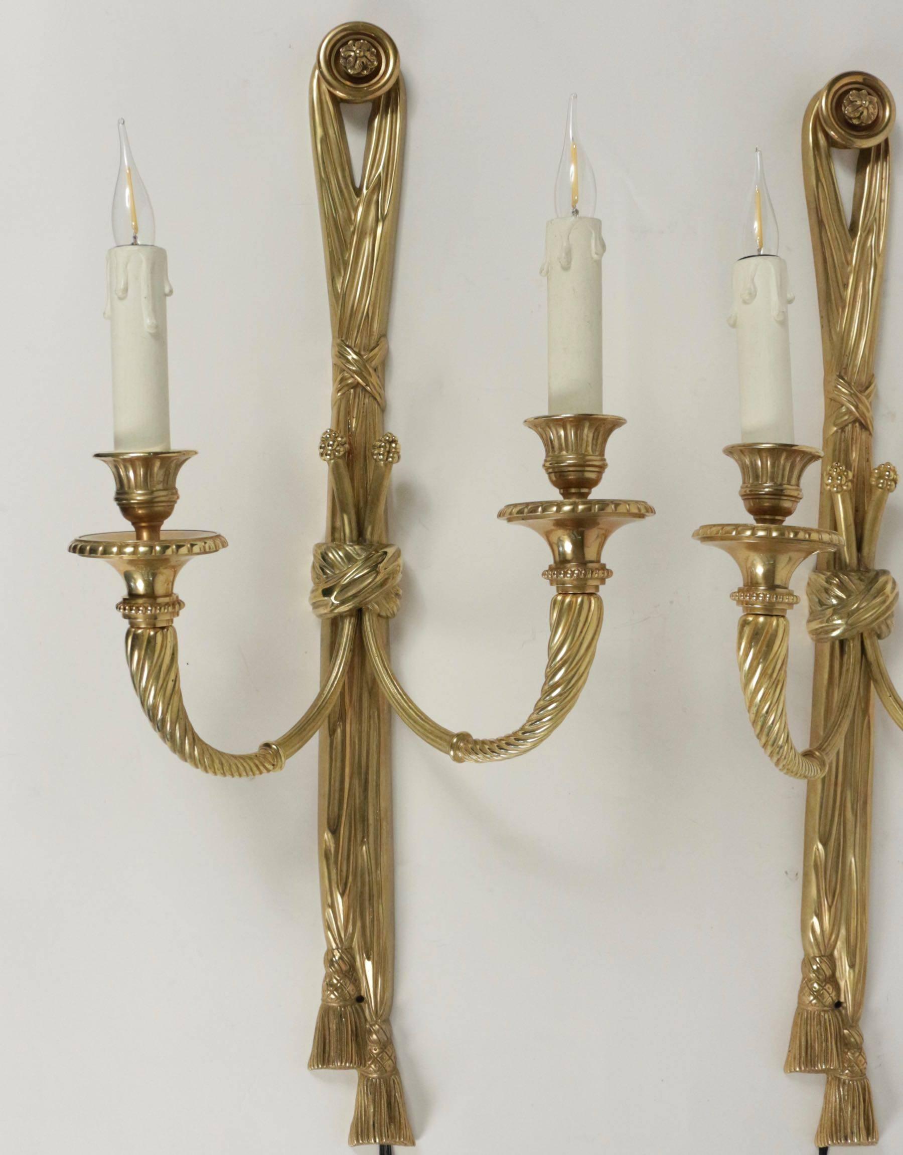 French Important Pair of Sconces in the Style of Louis XVI from the 19th Century