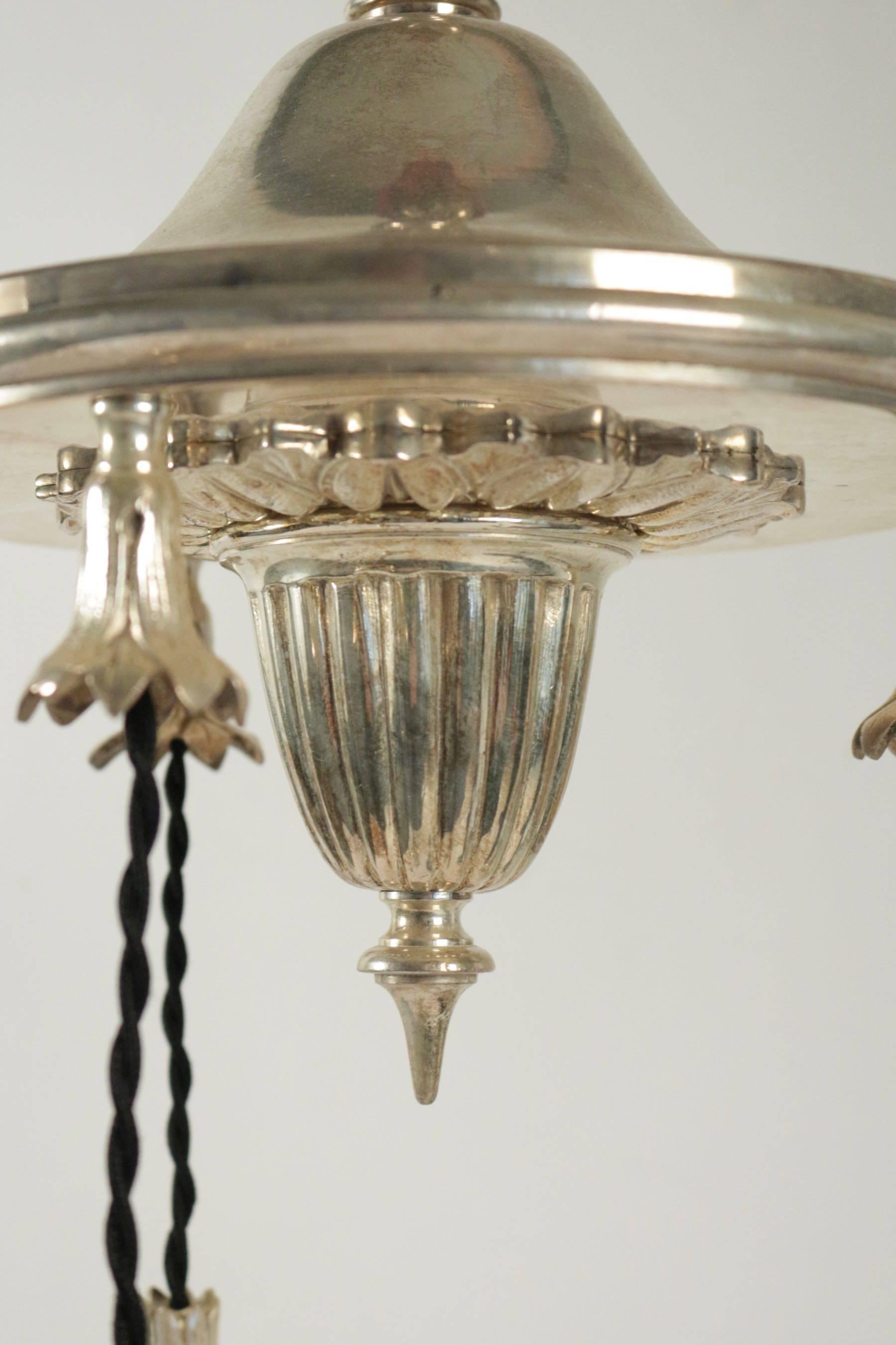 Napoleon III Very Pretty French Light Fixture in Silver Plate