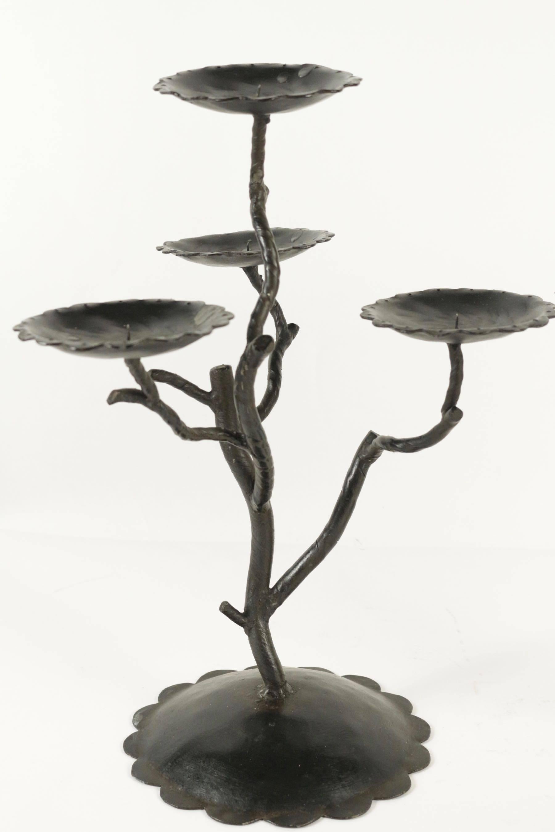 Pair of Candlesticks in Metal from the 20th Century In Excellent Condition In Saint-Ouen, FR