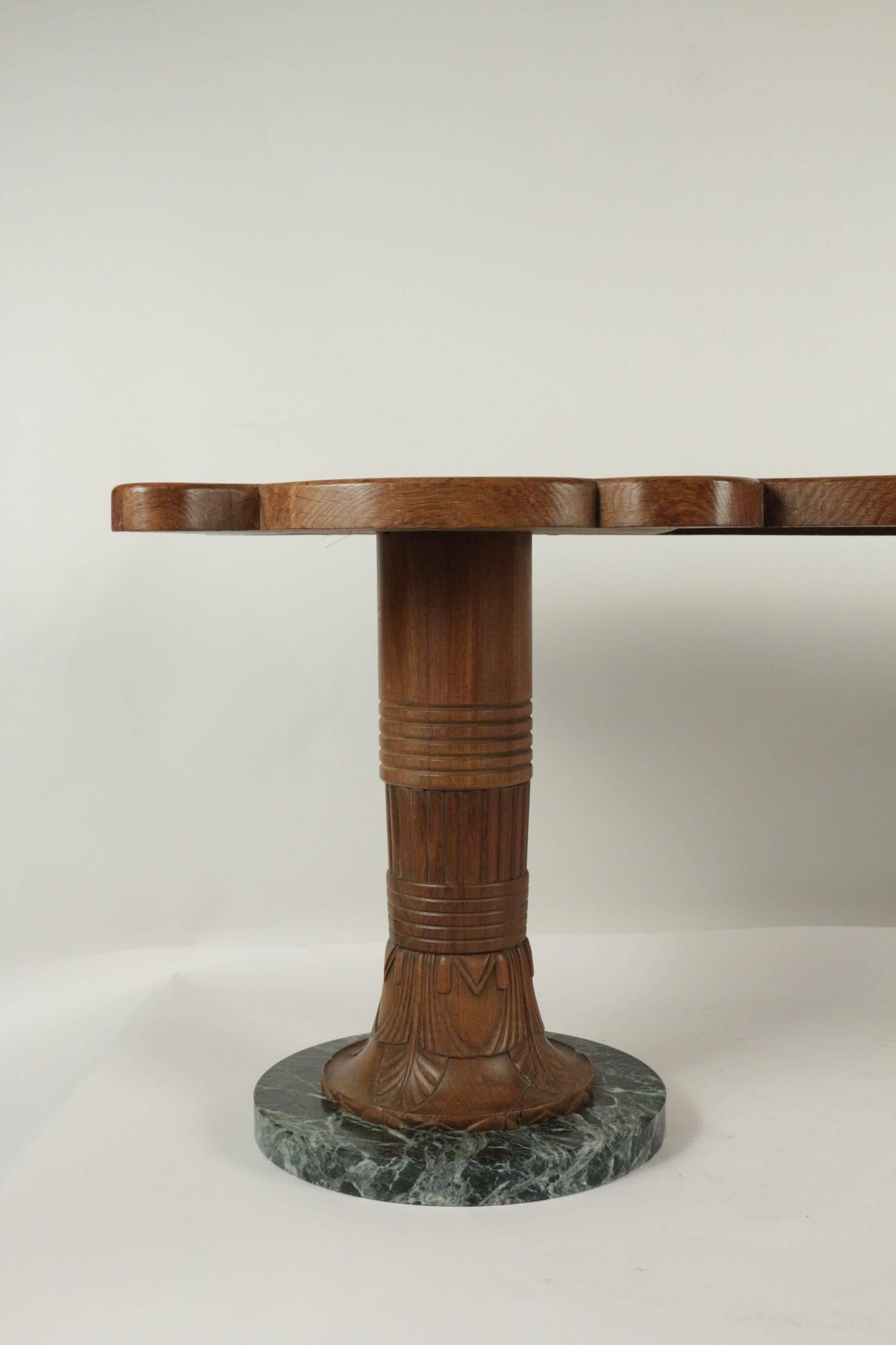 French Coffee Table from the 1930s in Wood and Marble