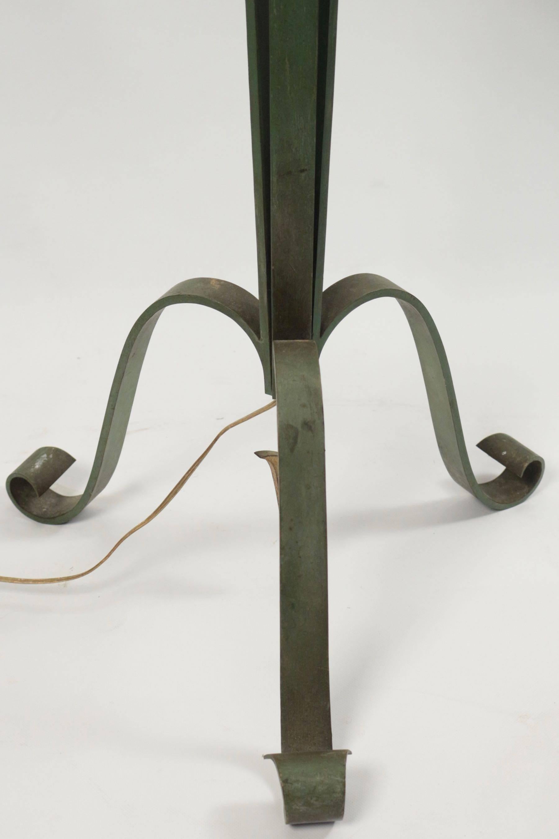 French Wrought Iron Lamp, 1940s 
