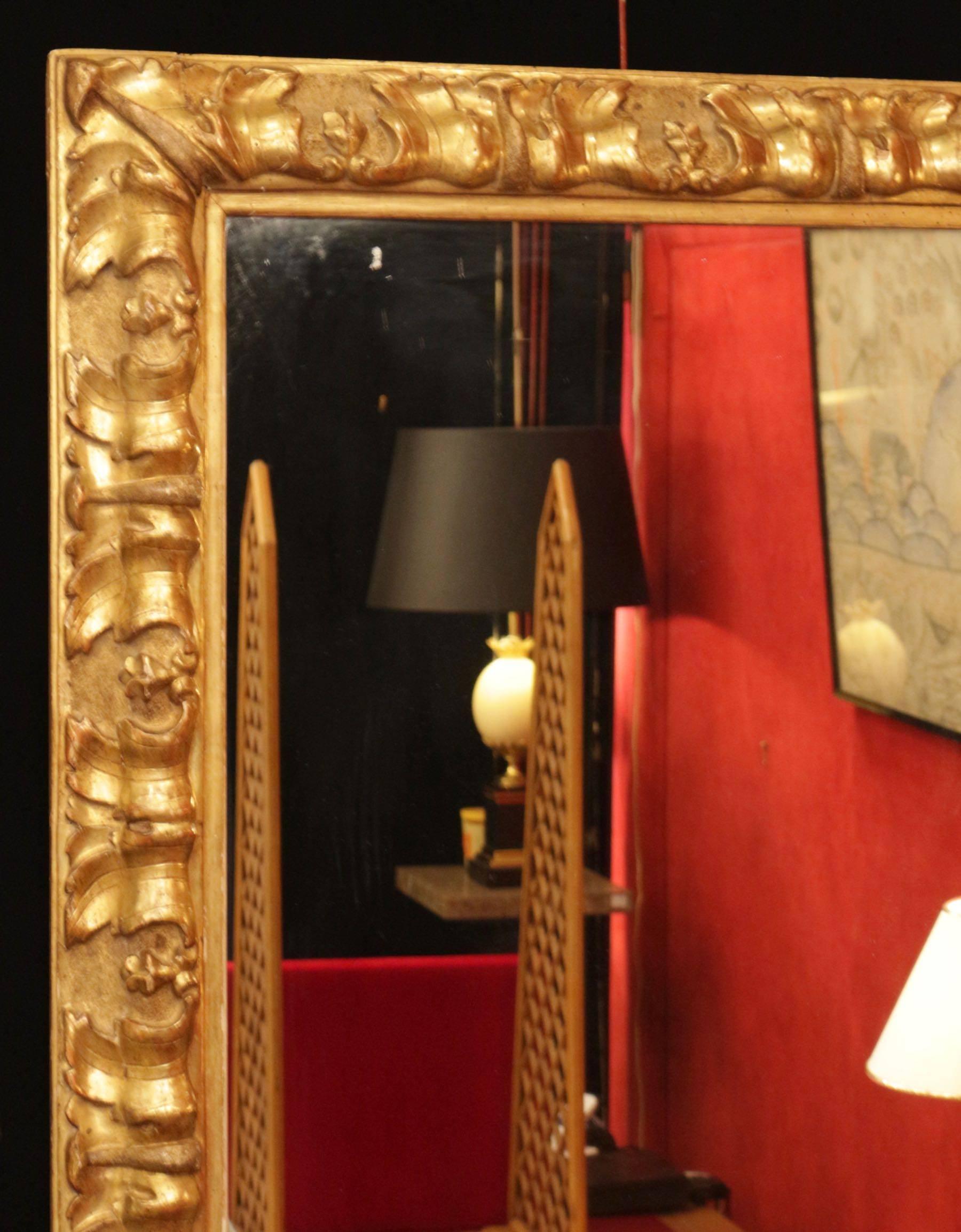Mirror in Gilt Wood and Gesso from the 19th Century Period of Napoleon III 1