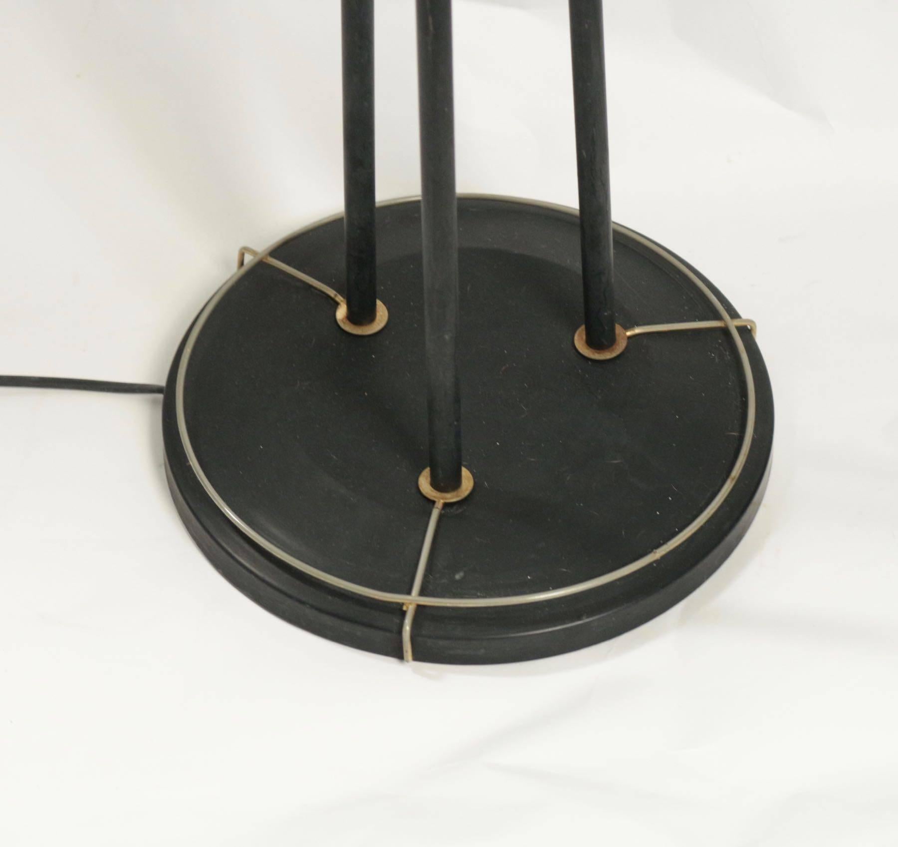 Modern Standing Floor Lamp from the 1960s in Metal Paint and Brass, Three Lights