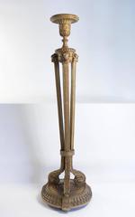 Stele Display Stand, Sculpted Wood, Gilded and Painted, 19th Century