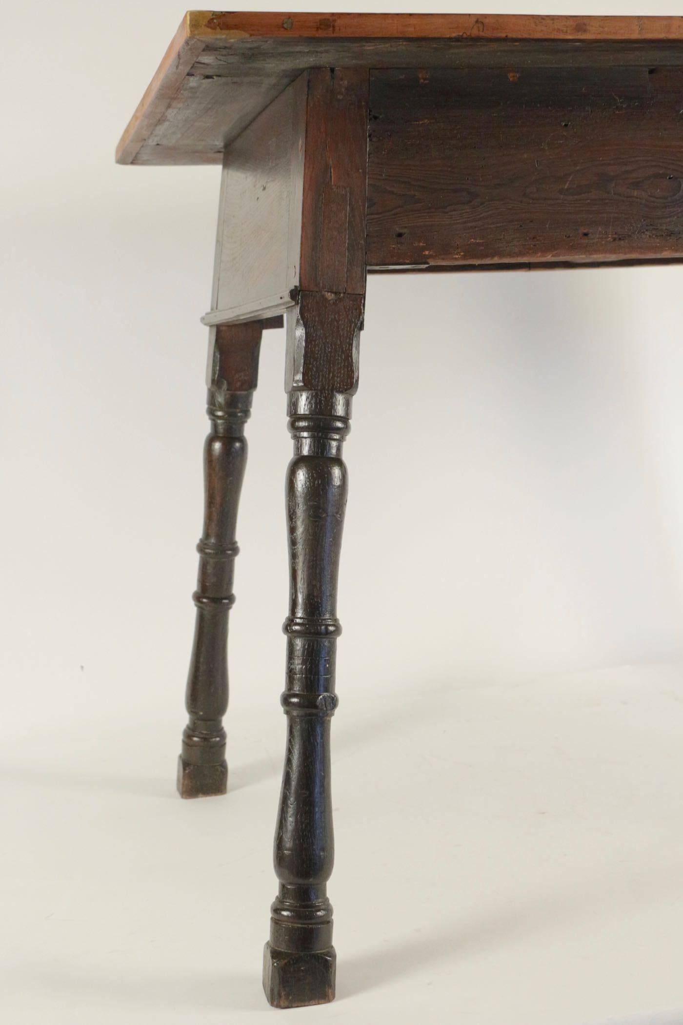 Walnut Table or Desk, Louis XIII Style, 19th Century