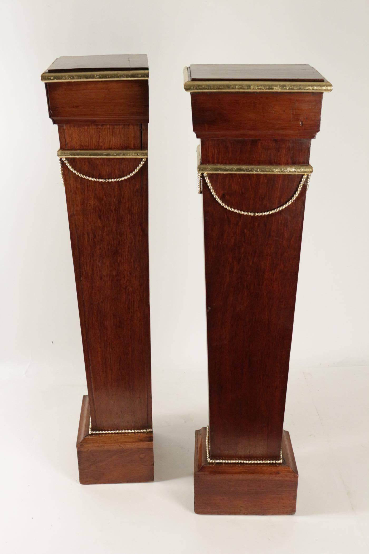 Pair of Sheaths, Consoles, Mahogany, Golden at the Gold Leaf, 19th Century 3