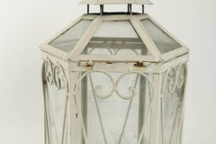 Wrought Iron Lantern in the Shape of a Miniature Greenhouse