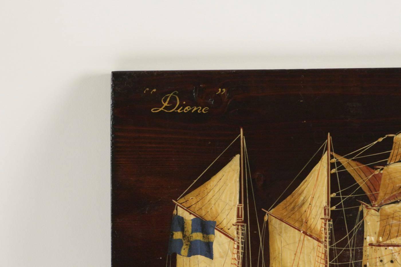 Painting of the Le Dione Goteborg C1903 Done on Wood. h: 26cm, l: 38cm, p: 1cm
