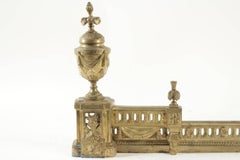 French Fireplace Fender in Gold Gilt Bronze