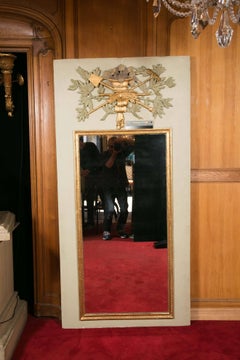 Large French Trumeau with Elements of the 18th Century in Sculpted Wood.